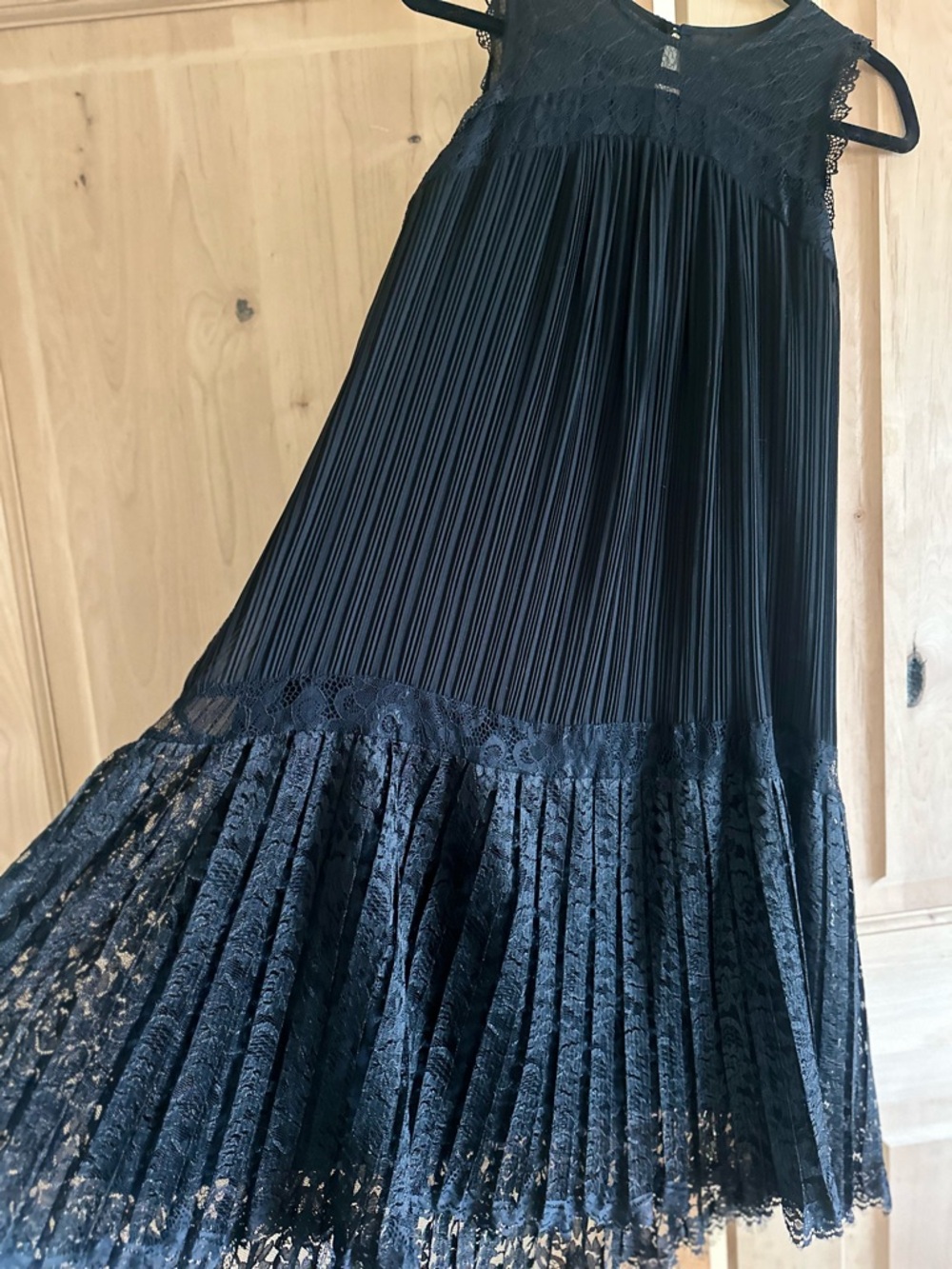 Black Lace Pleated Floreat by Anthropologie Dress
